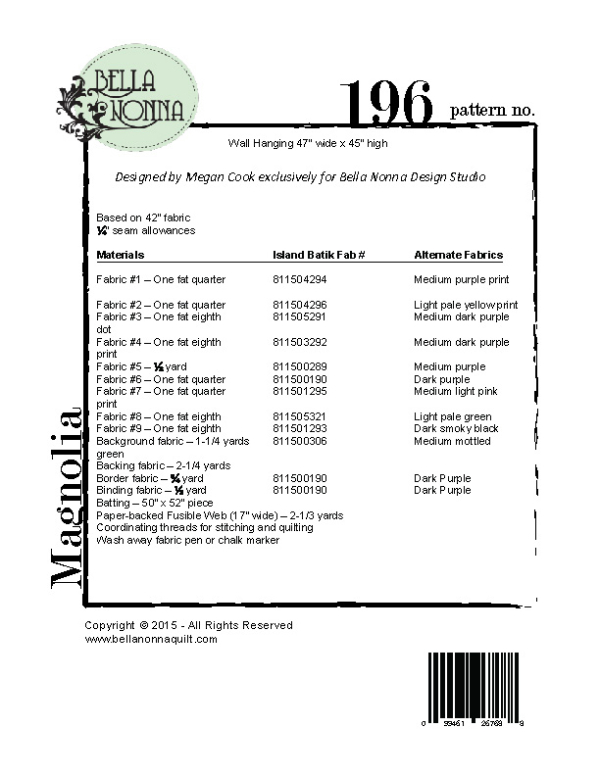 MAGNOLIA Pattern Back