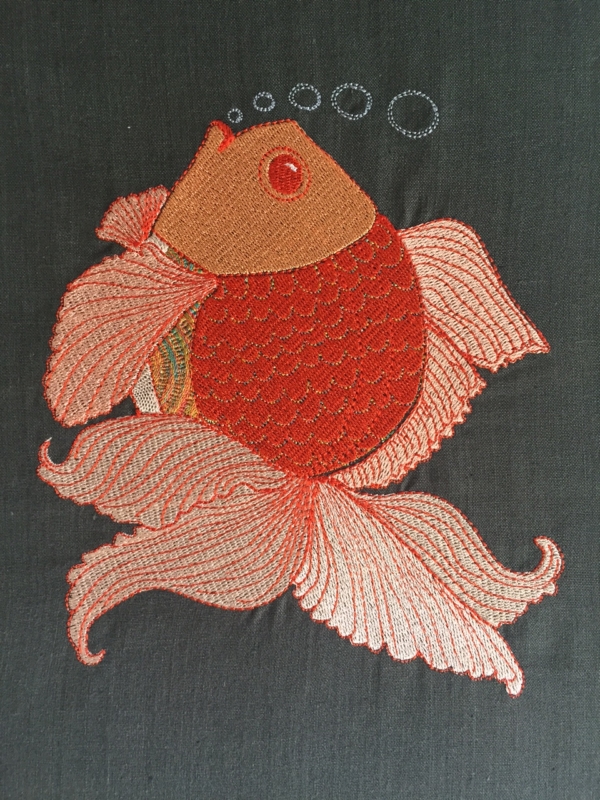 Machine Embroidery Angel Fish