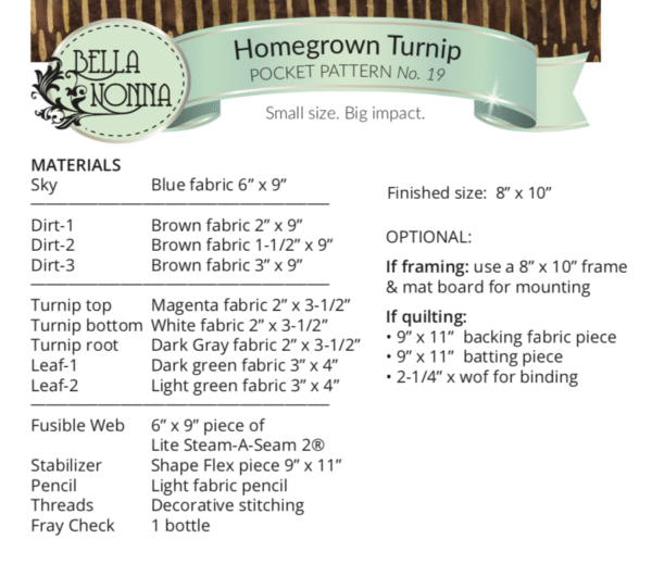 Download - Homegrown Turnip Pocket Pattern - Image 2